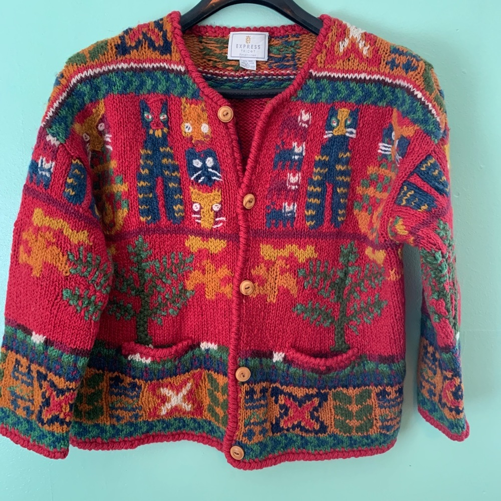 Vintage Express cat sweater